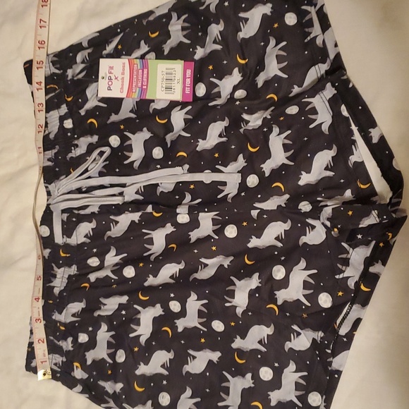 POP Fit Midnight Wolf Print 2 Piece Pajama Set in Black Size XL NWT - Picture 6 of 8